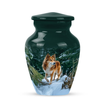 Teal Sacred Dog Cremation Urns for Human Ashes - 10-inch, 200 cu in - Yatskia