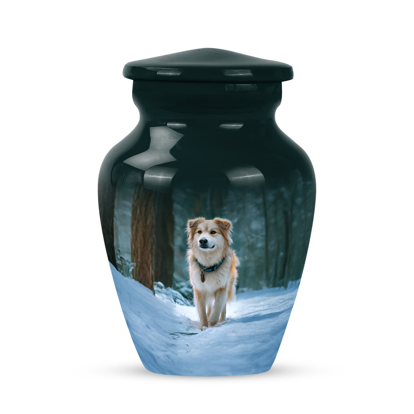 Personalized Teal Dog Cremation Urns for Ashes - Peaceful 10-inch - Yatskia