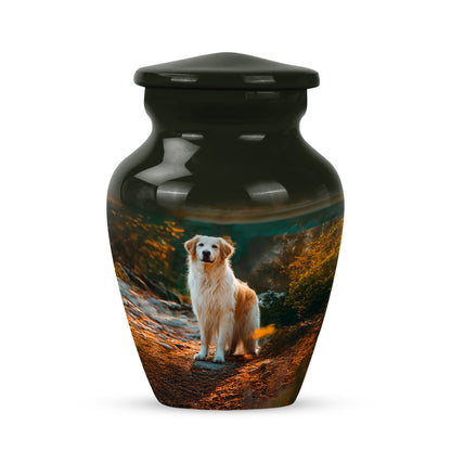 Radiant Dog Memorial Cremation Urns - Black 10-inch, 200 cu in - Yatskia