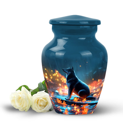 Personalized Dog Cremation Urns - Wondrous Blue 10-inch, 200 cu in - Yatskia
