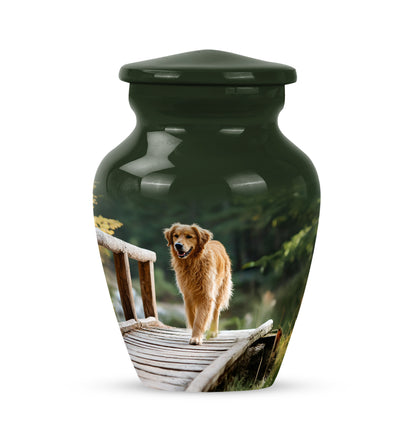 Green Dog Cremation Urns - Honored Comfort 10-inch, 200 cu in - Yatskia