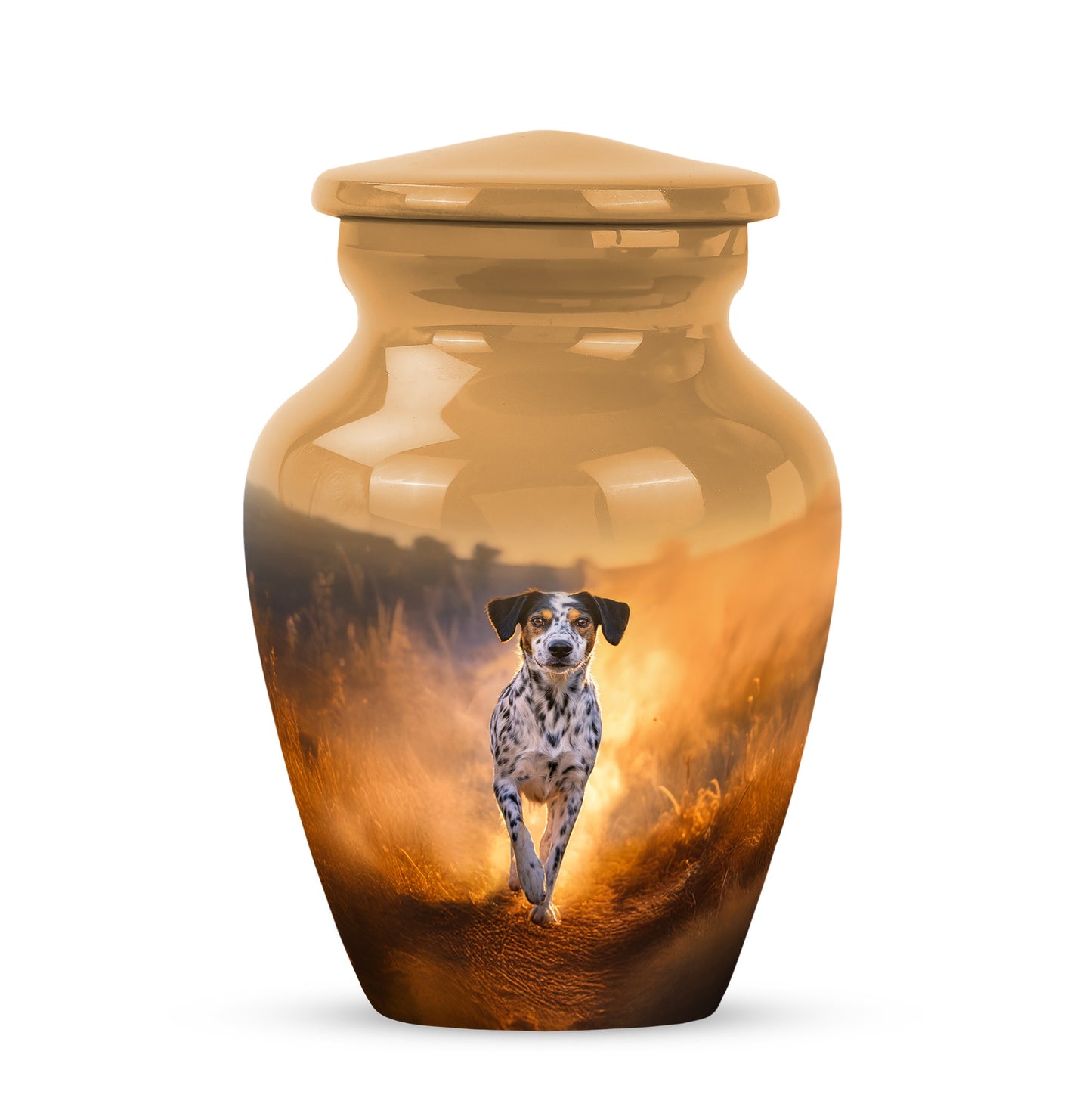 Ethereal Dog Memorial Cremation Urns - Gold 10-inch, 200 cu in - Yatskia