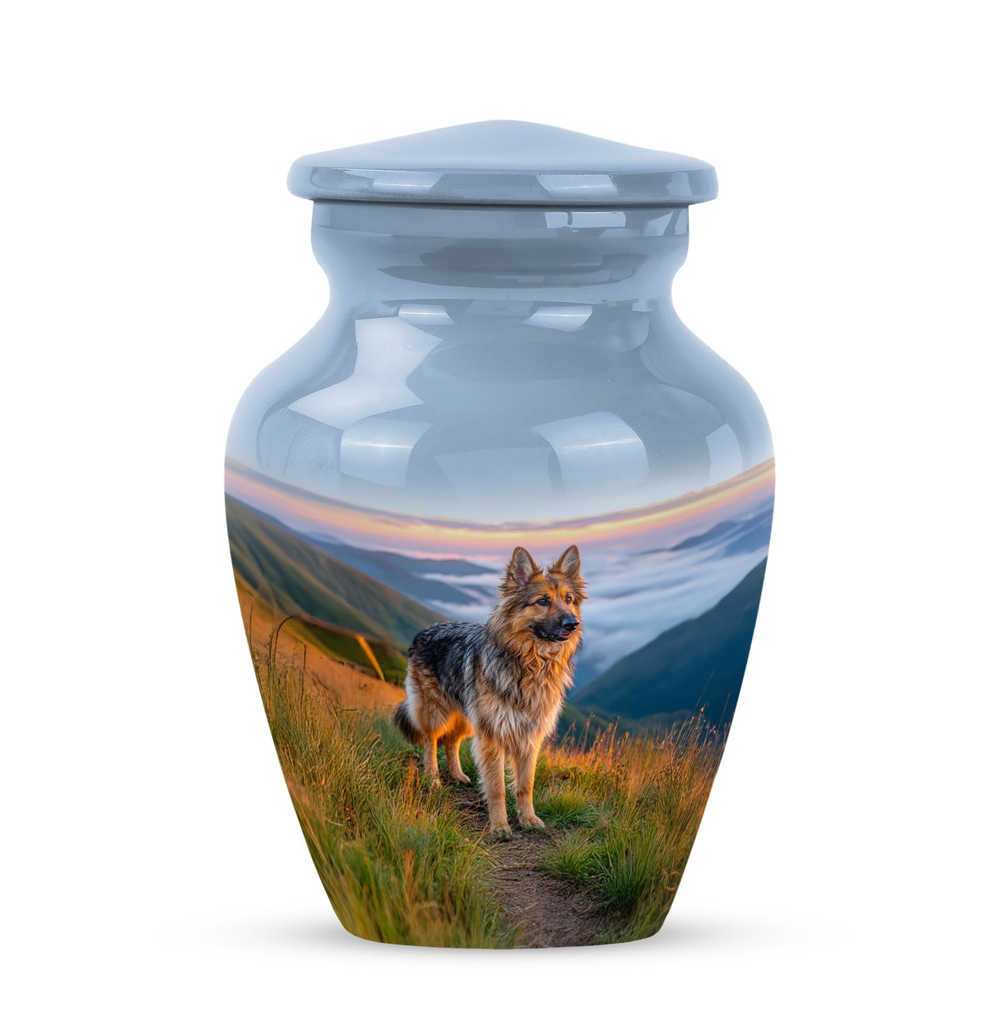 Personalized Dog Cremation Urns - Tranquil Blue 10-inch, 200 cu in - Yatskia