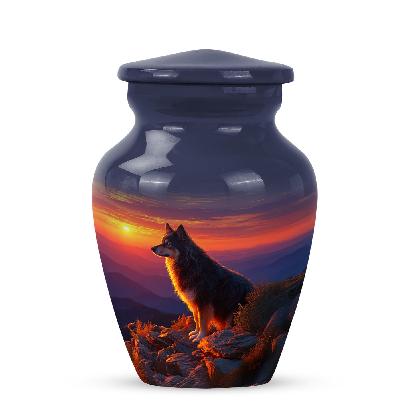 Everlasting Blue Dog Solace Urn for Human Ashes - 10-inch, 200 cu in - Yatskia