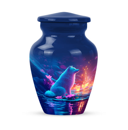 Blue Treasured Dog Cremation Urns for Human Ashes - 10-inch, 200 cu in - Yatskia
