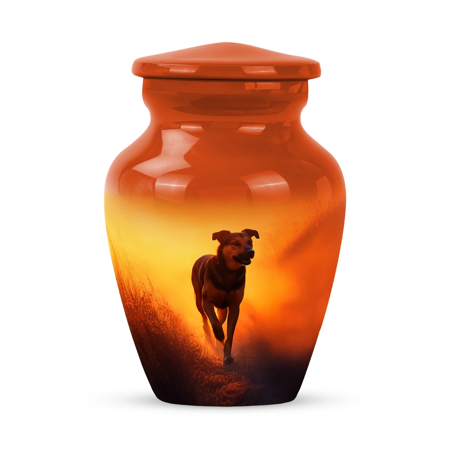 Personalized Gold Revered Dog Cremation Urns for Human Ashes - 10-inch, 200 cu in - Yatskia