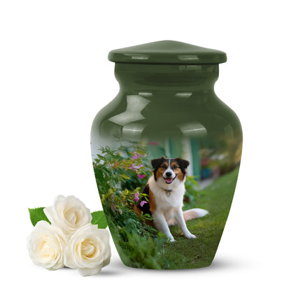 Green Treasured Dog Cremation Urns for Human Ashes - 10-inch, 200 cu in - Yatskia