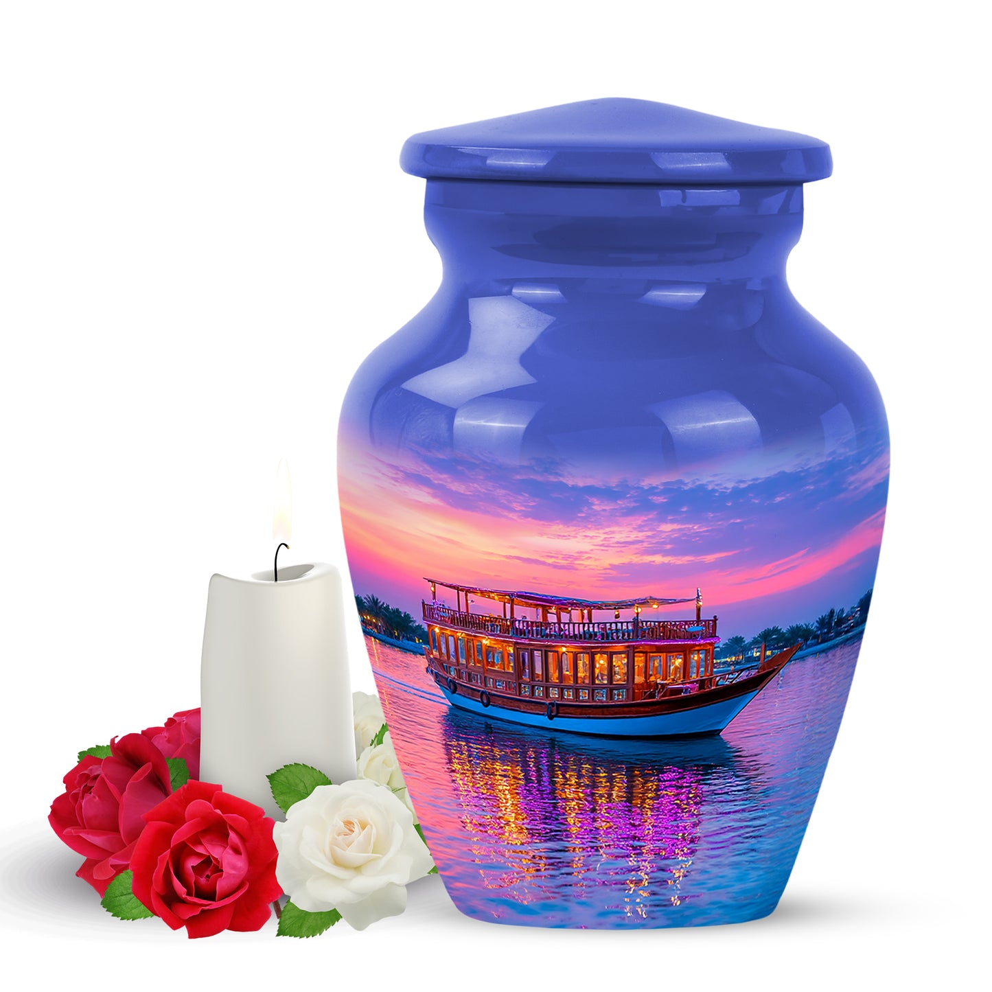Regal Boat Memorial Cremation Urns - Blue 10-inch, 200 cu in - Yatskia