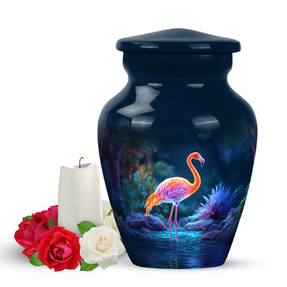 Hallowed Flamingo Cremation Urns for Human Ashes - Blue 10-inch - Yatskia