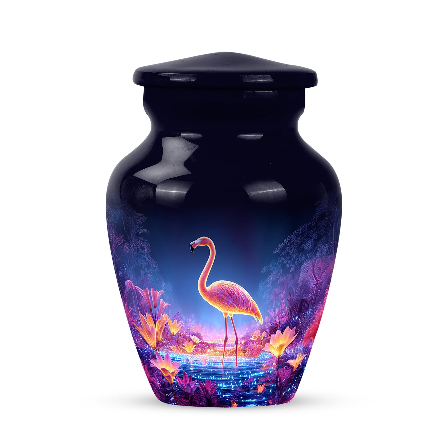 Blue Exquisite Flamingo Memorial Urn for Ashes - 10-inch, 200 cu in - Yatskia