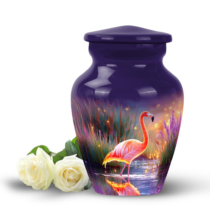 Blue Flamingo Farewell Cremation Urns for Human Ashes - 10-inch, 200 cu in - Yatskia