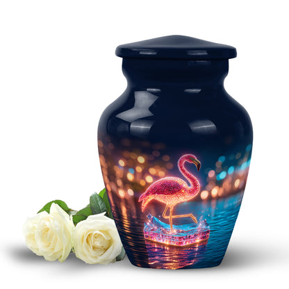 Blessed Flamingo Cremation Urns for Human Ashes - Blue 10-inch - Yatskia