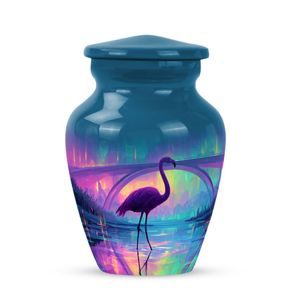 Distinguished Blue Flamingo Cremation Urn for Ashes - 10-inch, 200 cu in - Yatskia