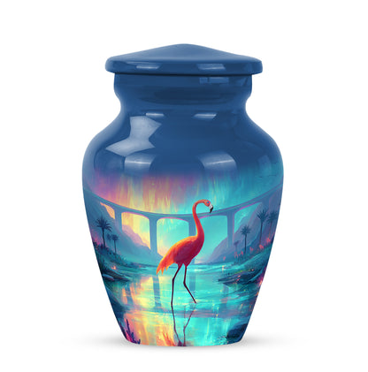 Blue Flamingo Dedication Cremation Urns for Human Ashes - 10-inch, 200 cu in - Yatskia