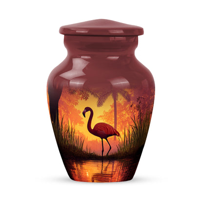Blessed Flamingo Cremation Urns for Human Ashes - Red 10-inch - Yatskia