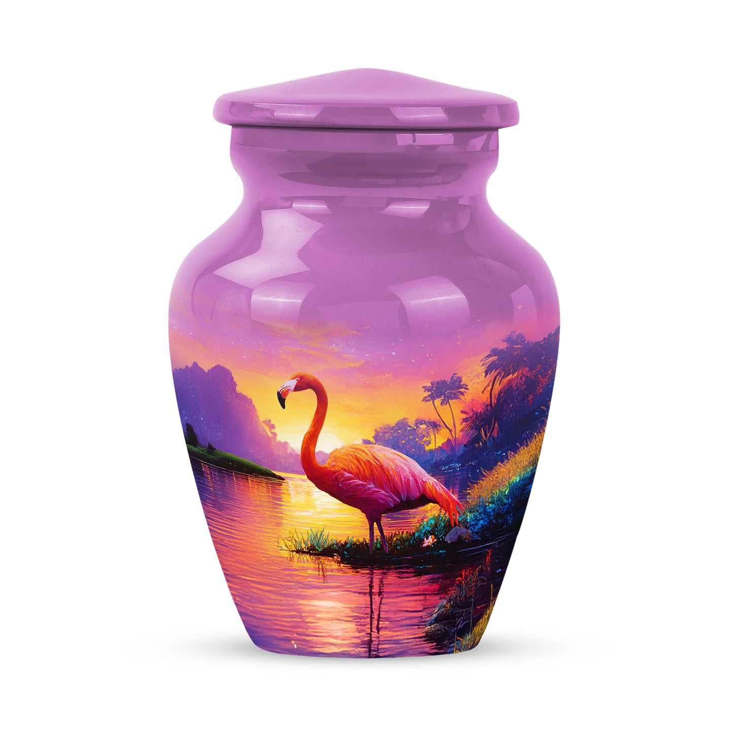 Stunning Pink Flamingo Guardian Urn for Human Ashes - 10-inch, 200 cu in - Yatskia
