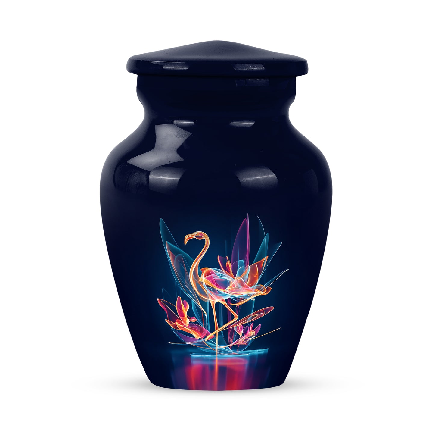 Illustrious Flamingo Memorial Cremation Urns - Blue 10-inch, 200 cu in - Yatskia