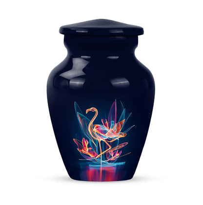 Illustrious Flamingo Memorial Cremation Urns - Blue 10-inch, 200 cu in - Yatskia