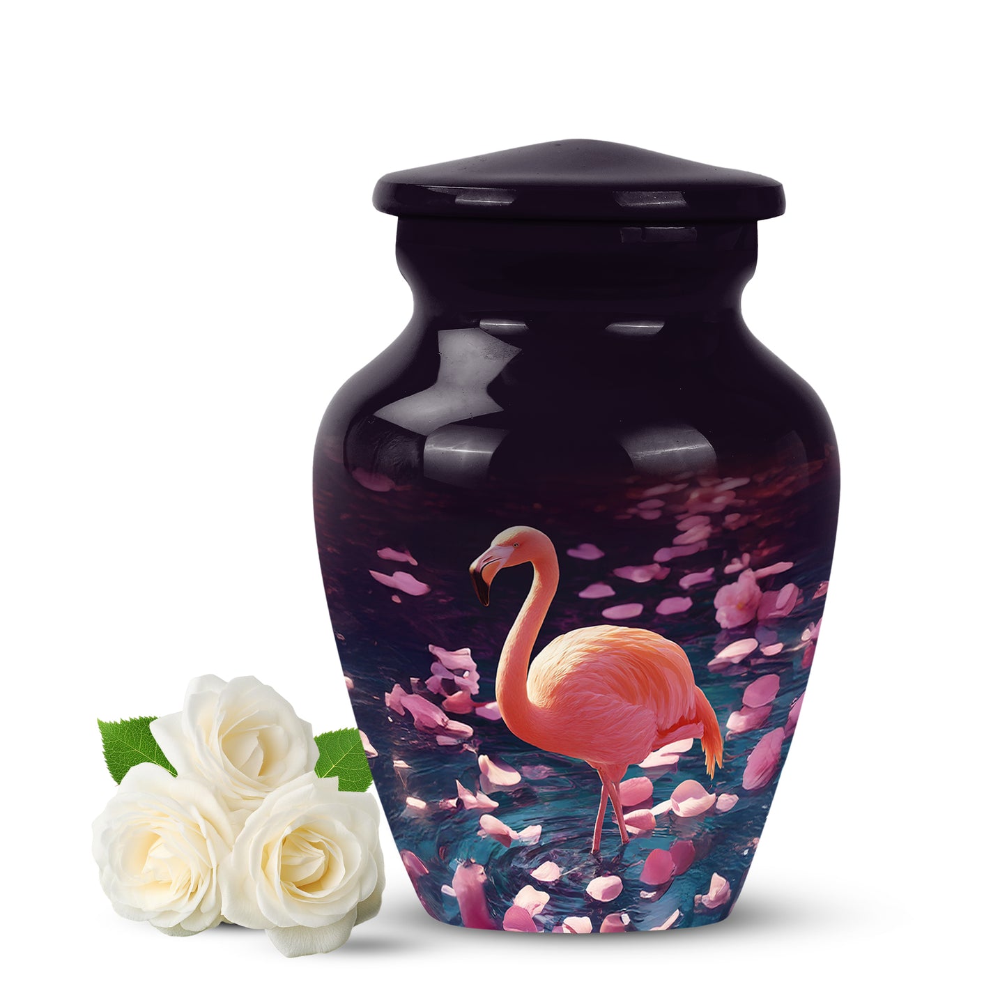 Distinguished Purple Flamingo Cremation Urn for Ashes - 10-inch, 200 cu in - Yatskia