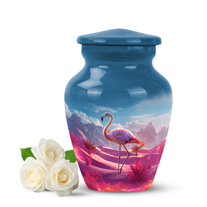 Personalized Flamingo Cremation Urns - Pristine Blue 10-inch, 200 cu in - Yatskia