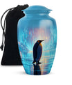 Penguin Large Cremation Urns - Blue Urn For Adult Male & Female