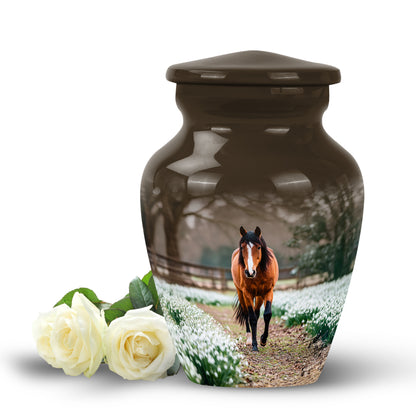 Personalized Gold Horse Cremation Urns for Ashes - Enchanting 10-inch - Yatskia