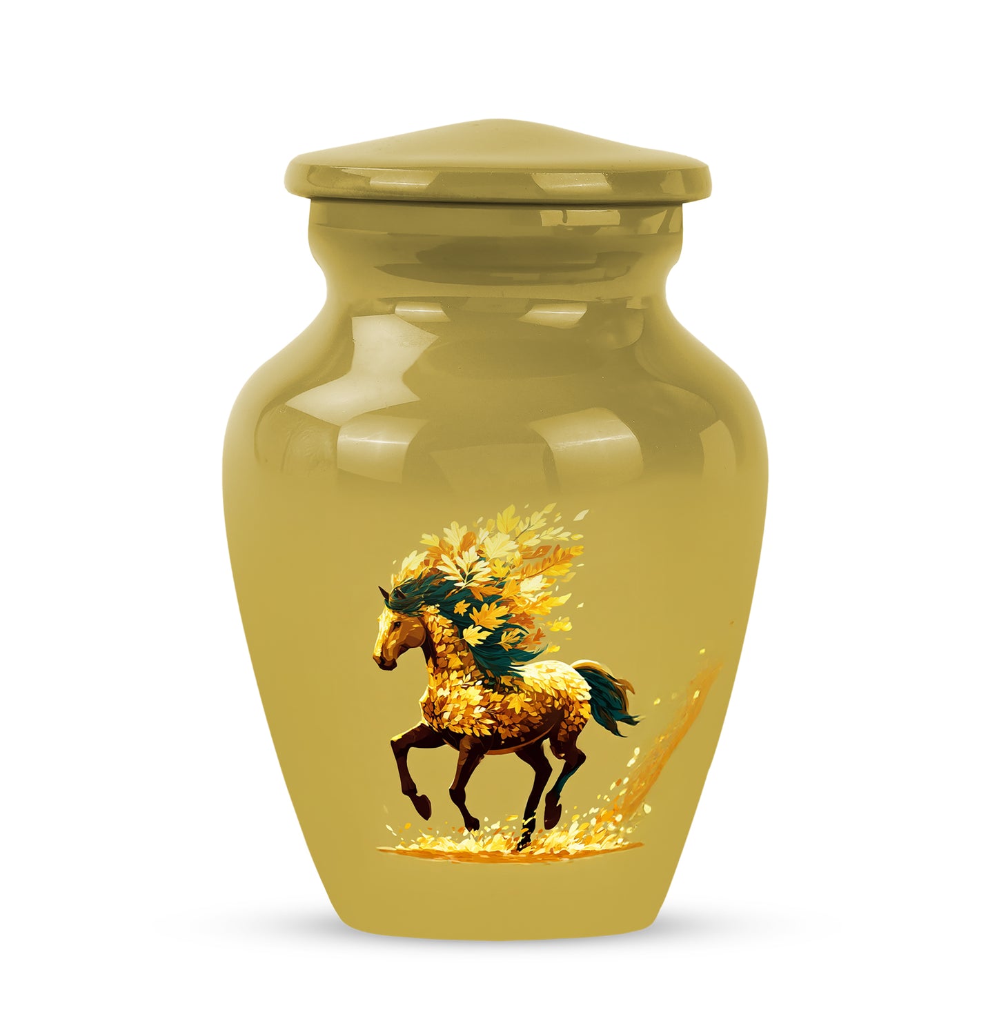 Hallowed Horse Cremation Urns for Human Ashes - Gold 10-inch - Yatskia