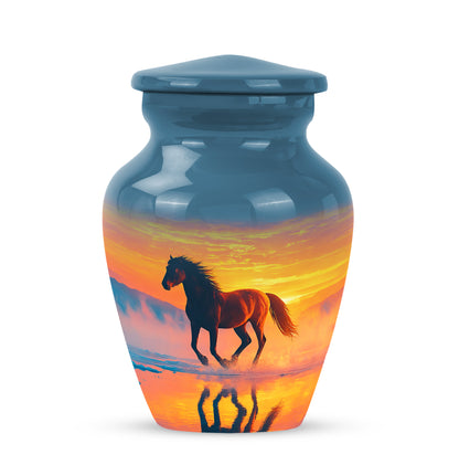 Blue Beloved Horse Cremation Urns for Human Ashes - 10-inch, 200 cu in - Yatskia