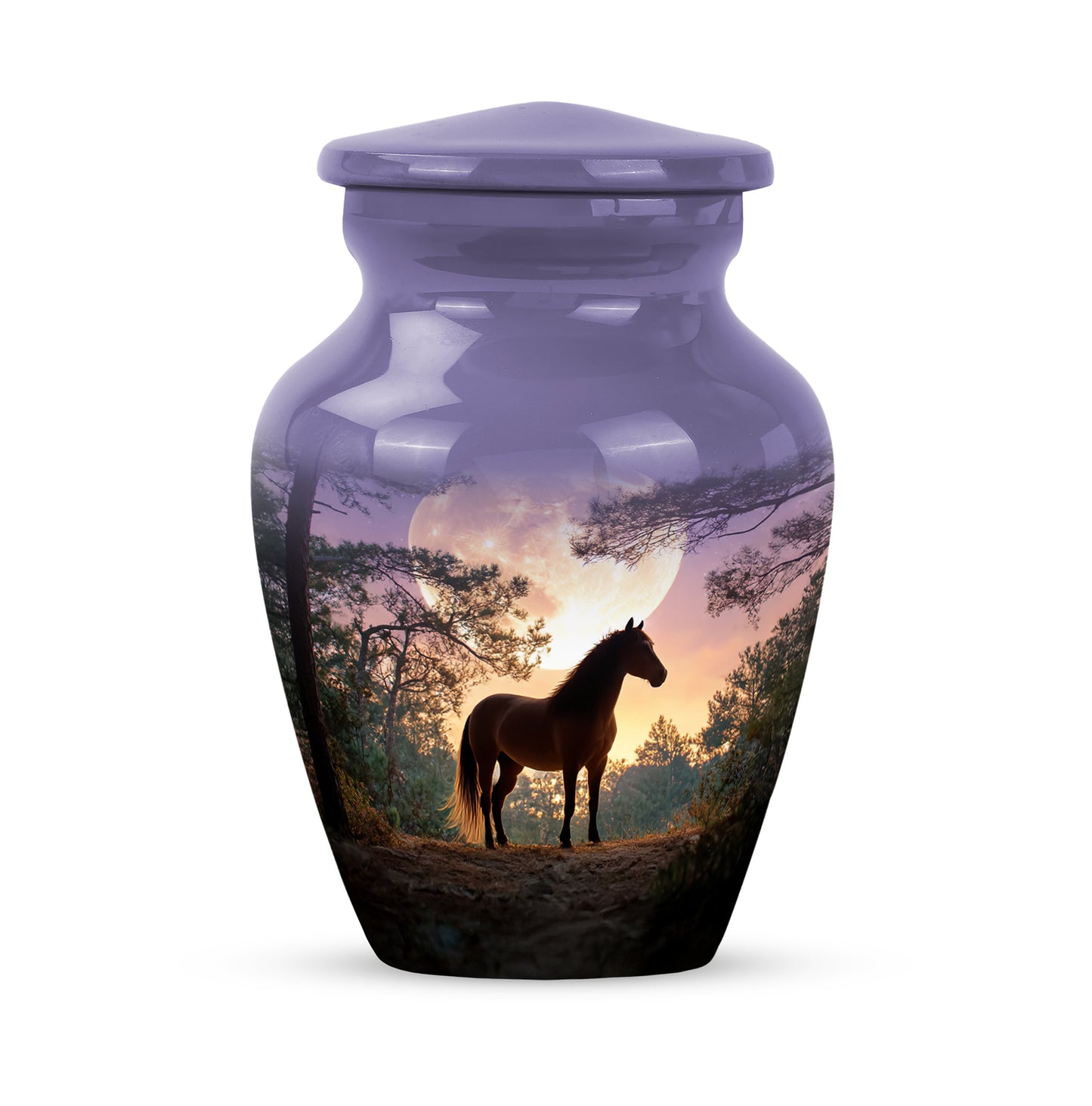 Blue Exquisite Horse Memorial Urn for Ashes - 10-inch, 200 cu in - Yatskia