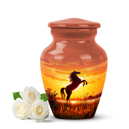 Radiant Horse Memorial Cremation Urns - Red 10-inch, 200 cu in - Yatskia