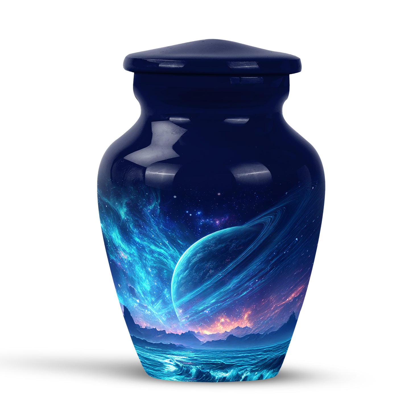 Personalized Blue Galaxy Cremation Urns for Ashes - Enchanting 10-inch - Yatskia