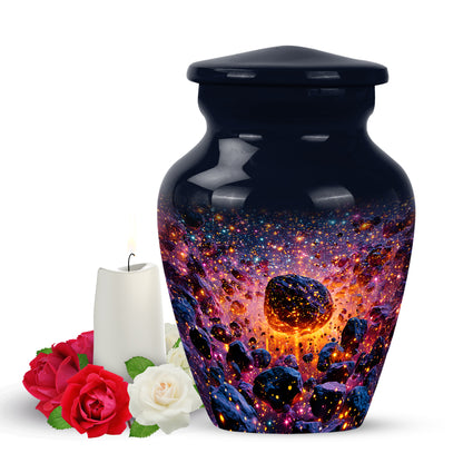 Ethereal Galaxy Memorial Cremation Urns - Blue 10-inch, 200 cu in - Yatskia