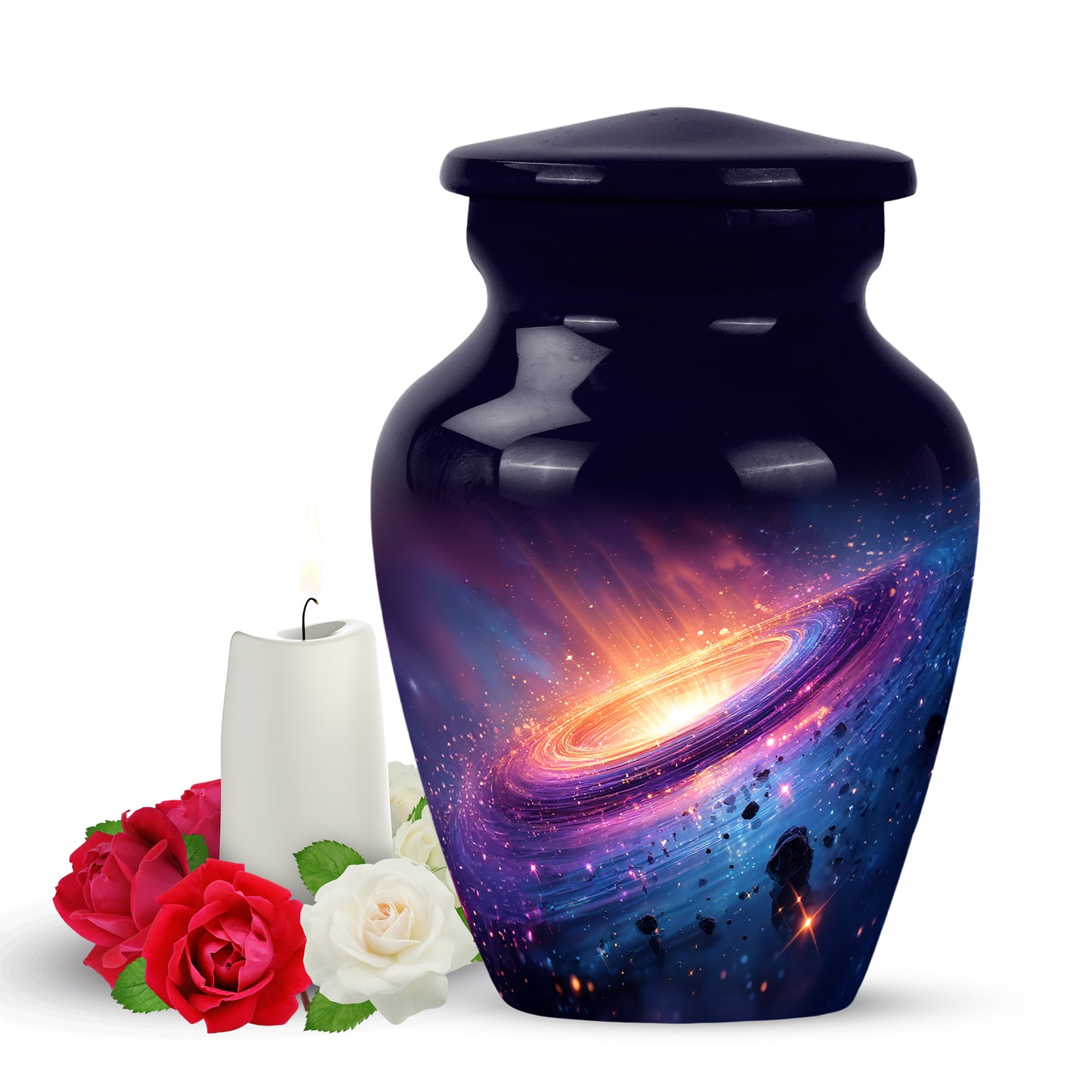 Harmonious Galaxy Cremation Urns for Human Ashes - Blue 10-inch - Yatskia