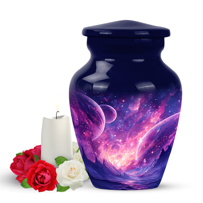 Blue Galaxy Cremation Urns - Opulent Sanctuary 10-inch, 200 cu in - Yatskia