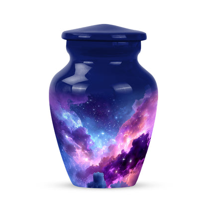 Personalized Galaxy Cremation Urns - Eminent Blue 10-inch, 200 cu in - Yatskia