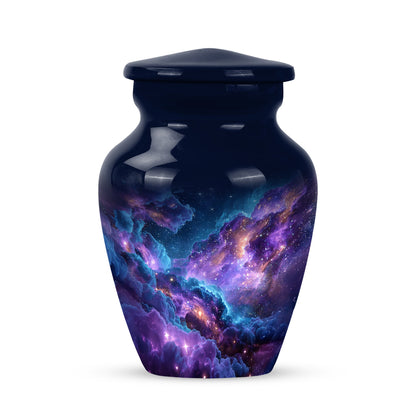 Blue Galaxy Blessing Cremation Urns for Human Ashes - 10-inch, 200 cu in - Yatskia