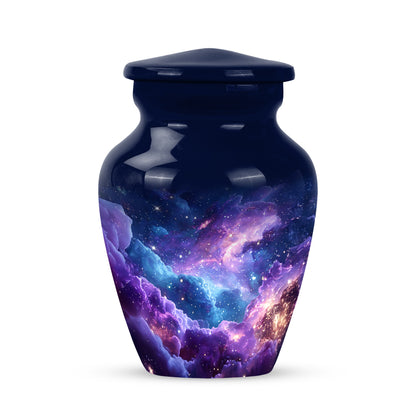 Personalized Blue Cherished Galaxy Cremation Urns for Human Ashes - 10-inch, 200 cu in - Yatskia