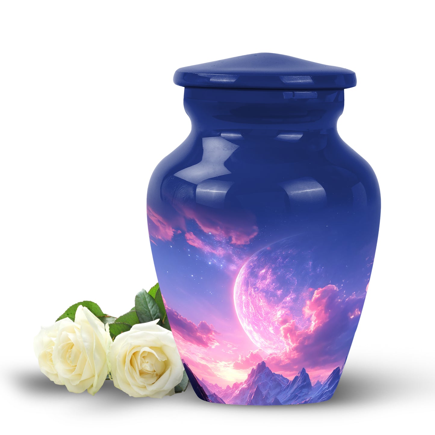 Harmonious Galaxy Cremation Urns for Human Ashes - Blue 10-inch - Yatskia