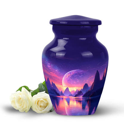 Personalized Seraphic Galaxy Cremation Urns - Blue 10-inch, 200 cu in - Yatskia