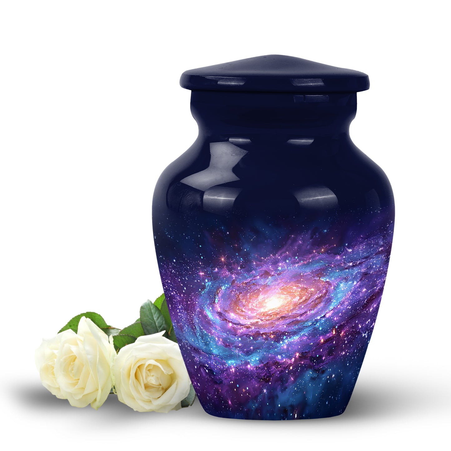 Personalized Blue Heavenly Galaxy Cremation Urns for Human Ashes - 10-inch, 200 cu in - Yatskia
