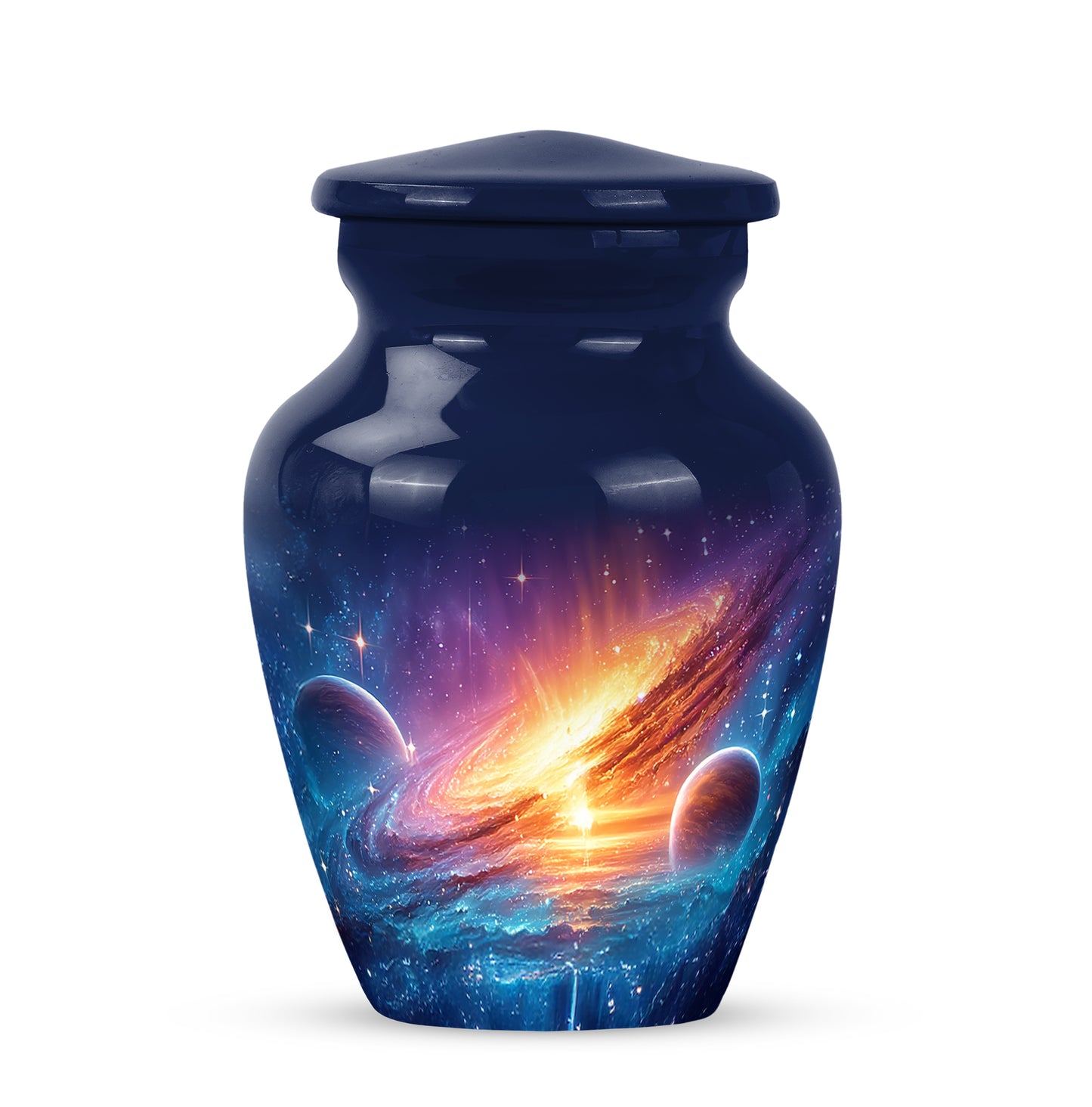 Distinguished Blue Galaxy Cremation Urn for Ashes - 10-inch, 200 cu in - Yatskia