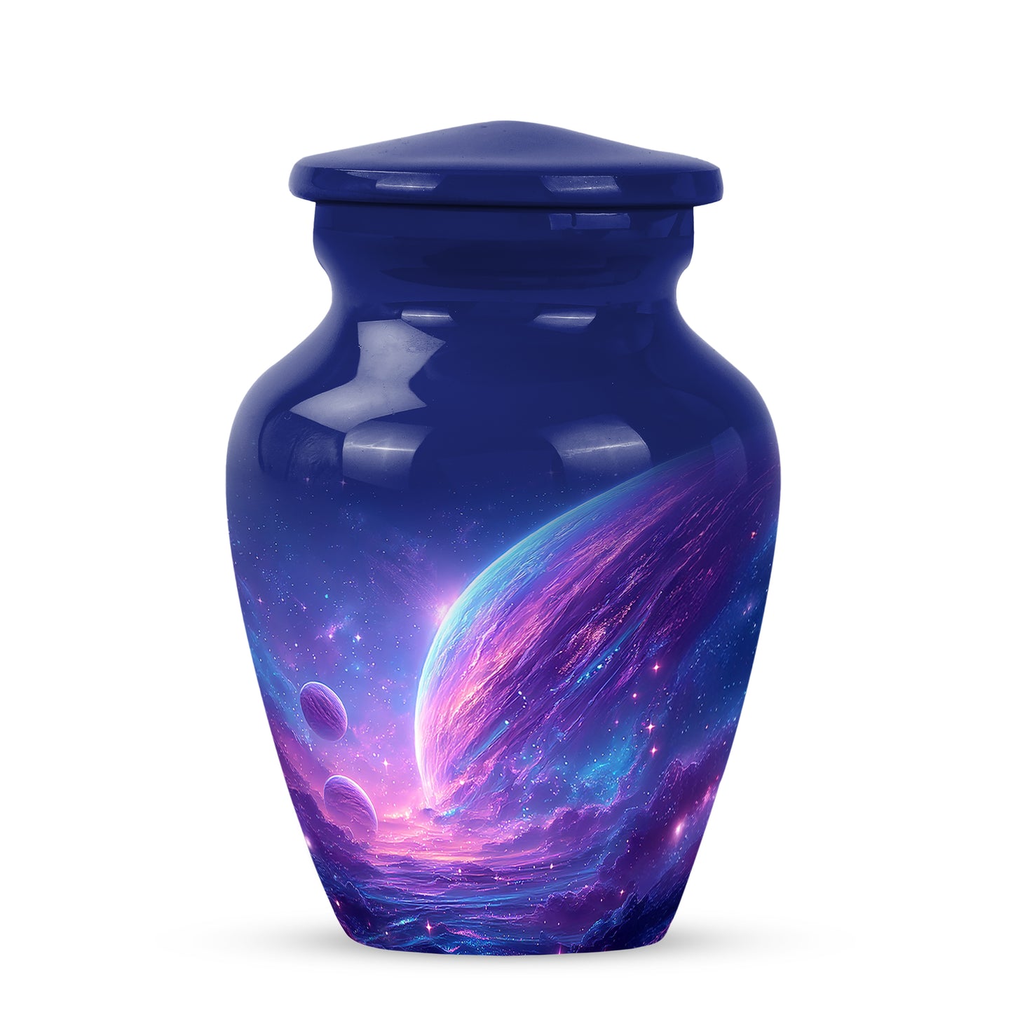 Regal Galaxy Memorial Cremation Urns - Blue 10-inch, 200 cu in - Yatskia