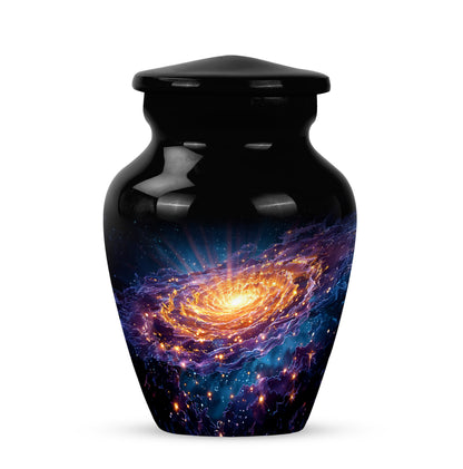 Divine Black Galaxy Cremation Urn for Ashes - 10-inch, 200 cu in - Yatskia
