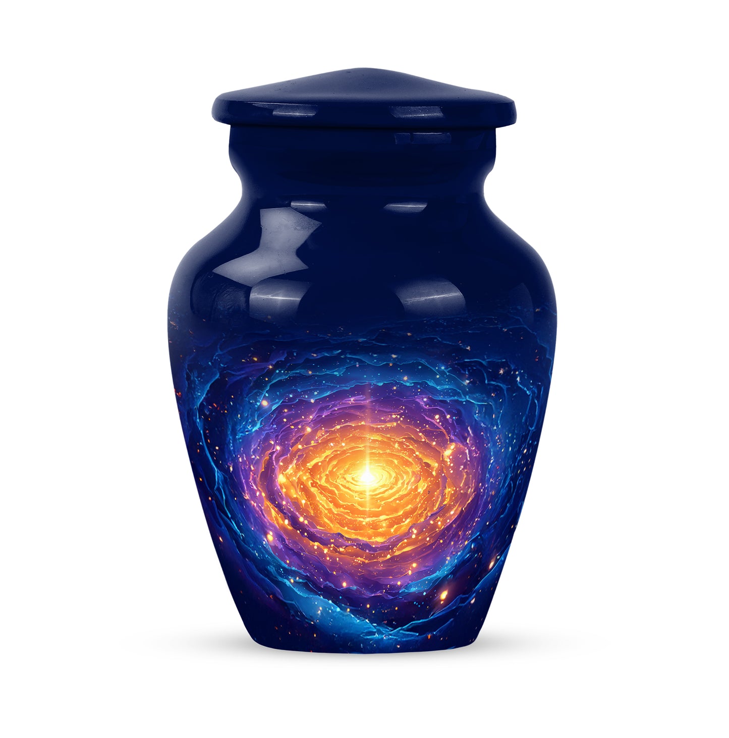 Personalized Blue Galaxy Cremation Urns for Ashes - Transcendent 10-inch - Yatskia