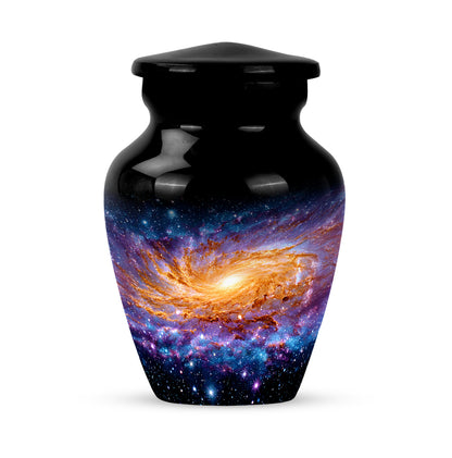Black Galaxy Honor Cremation Urns for Human Ashes - 10-inch, 200 cu in - Yatskia