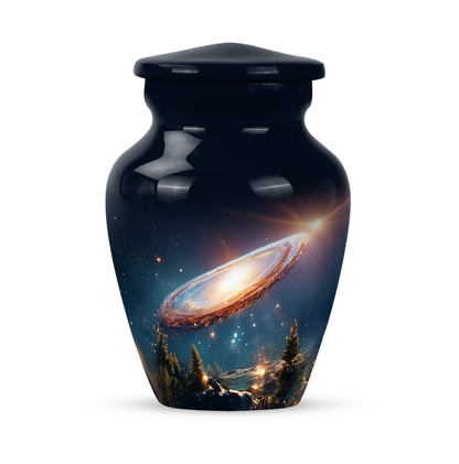 Inspiring Blue Galaxy Homage Urn for Human Ashes - 10-inch, 200 cu in - Yatskia