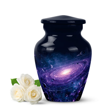 Stunning Blue Galaxy Benediction Urn for Human Ashes - 10-inch, 200 cu in - Yatskia