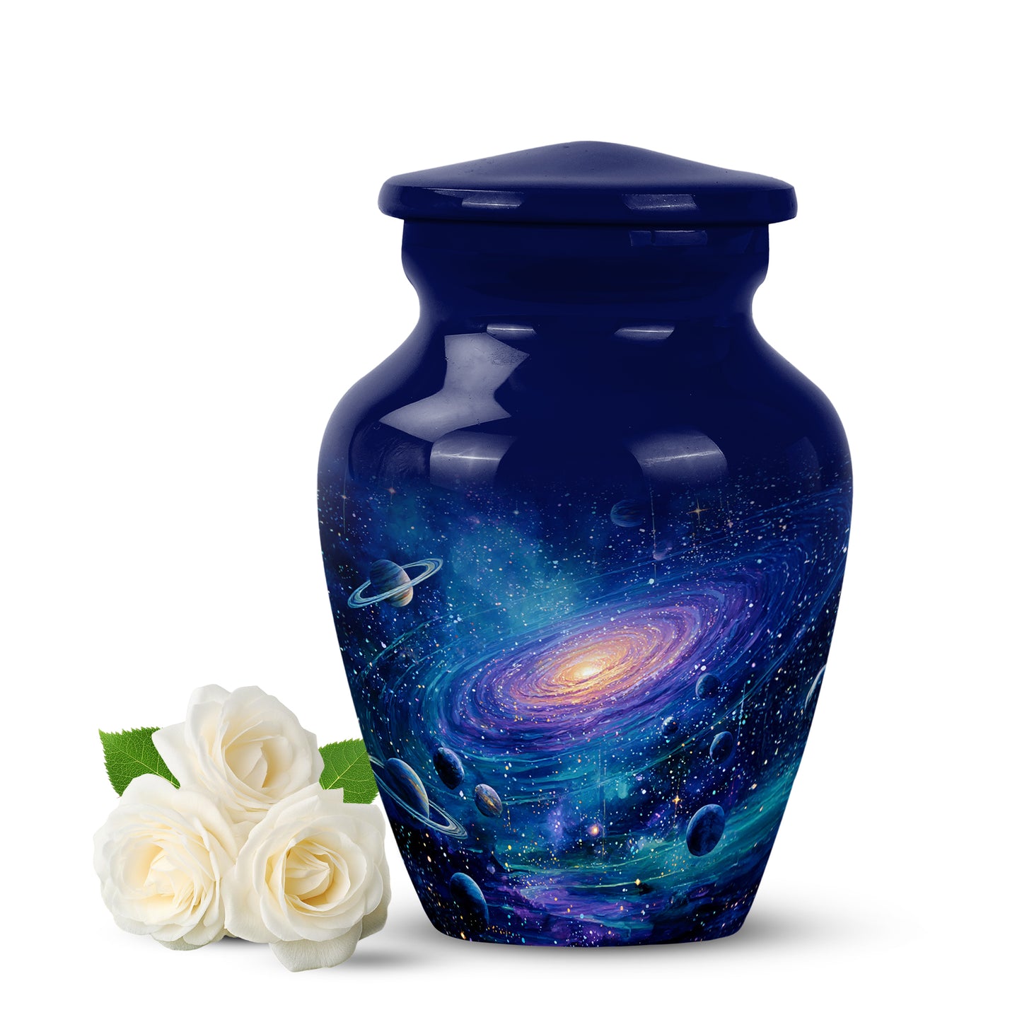 Blessed Galaxy Cremation Urns for Human Ashes - Blue 10-inch - Yatskia