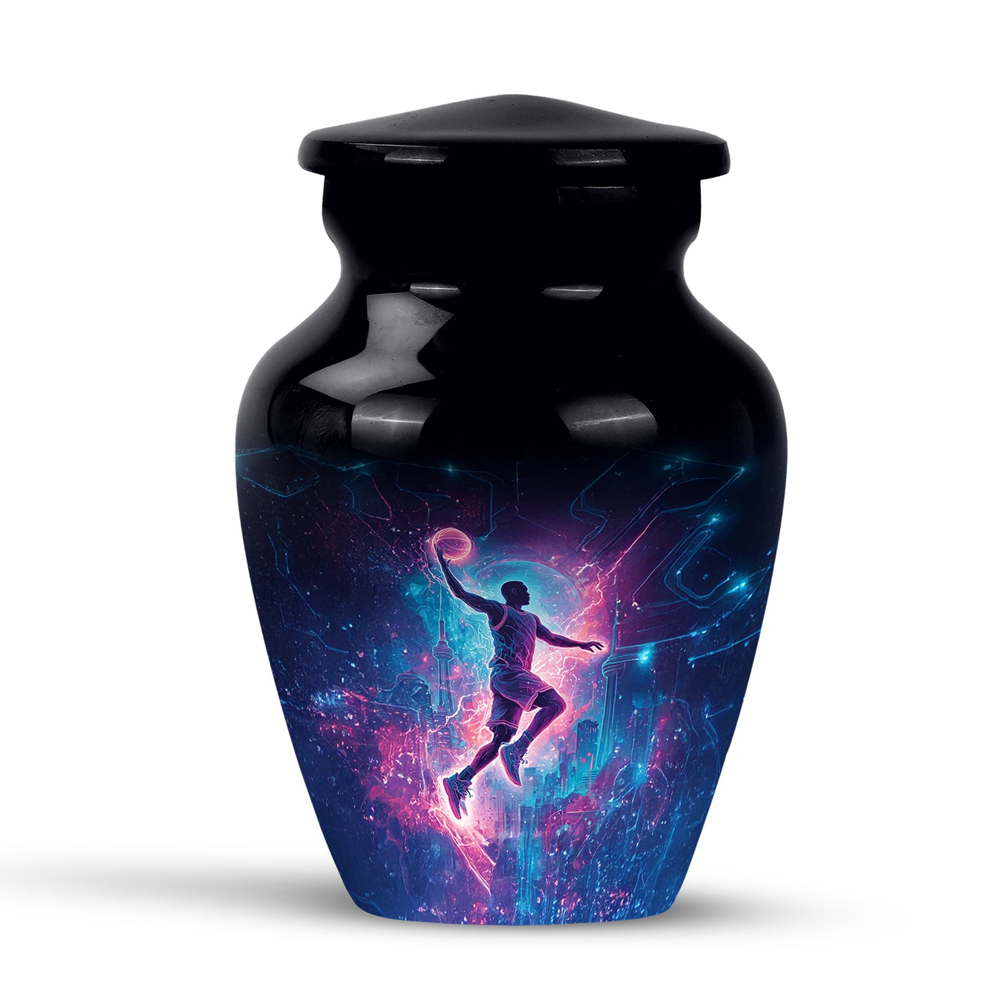 Sublime Basketball Cremation Urns for Human Ashes - Black 10-inch - Yatskia