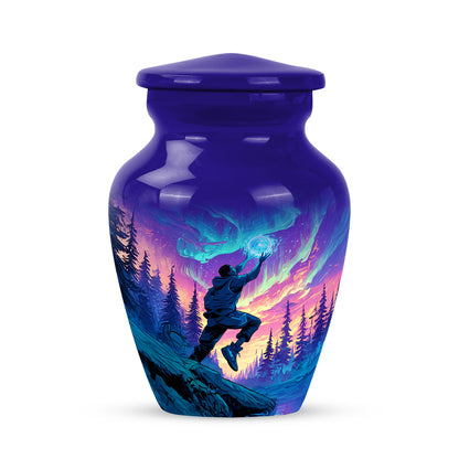 Personalized Refined Basketball Cremation Urns - Blue 10-inch, 200 cu in - Yatskia